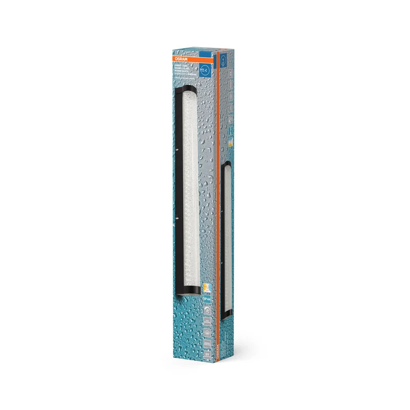 OSRAM ORBIS Tubo Specchio da bagno / Applique da parete Vetro a bolle 12W 60cm nero