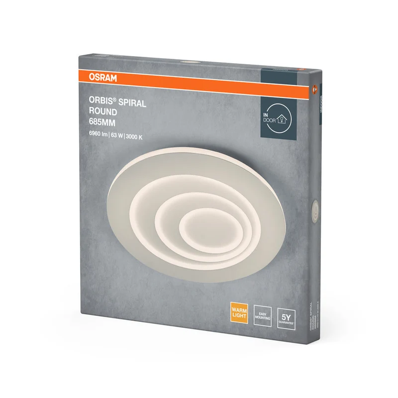 OSRAM ORBIS SPIRALE ROTONDA Lampada da soffitto, bianca, 63W, 5000lm