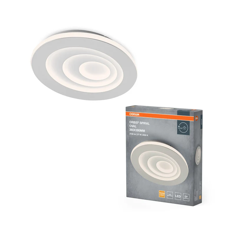 OSRAM ORBIS SPIRALE OVALE Lampada da soffitto, bianca, 27W, 2400lm