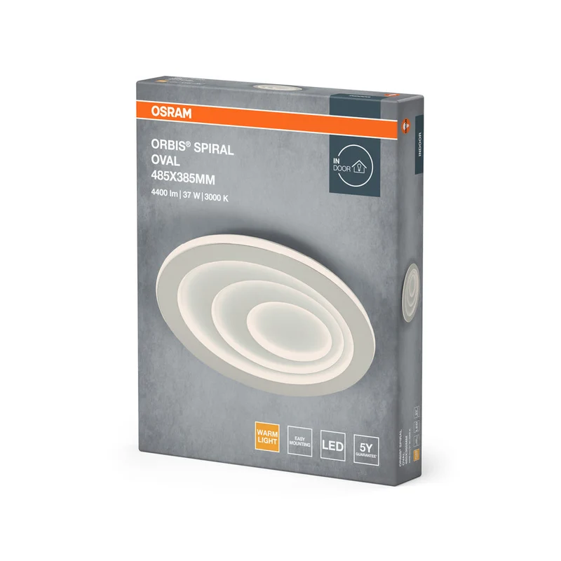 OSRAM ORBIS SPIRALE OVALE Lampada da soffitto, bianca, 37W, 4000lm