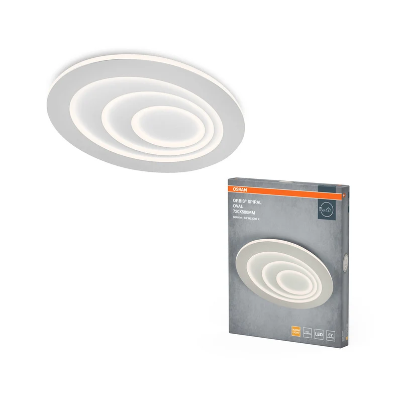 OSRAM ORBIS SPIRALE OVALE Lampada da soffitto, bianca, 63W, 5000lm