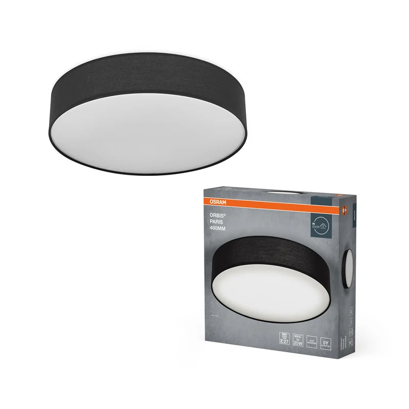 OSRAM ORBIS PARIS lampada da soffitto 480mm, nero, 3xE27