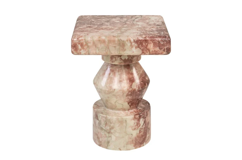 Casa Padrino Luxus Marmor Beistelltisch Rosa 30,5 x 30,5 x H. 37 cm - Kompakter Würfel Beistelltisch aus hochwertigem Rosalia Pink Marmor - Luxus Möbel