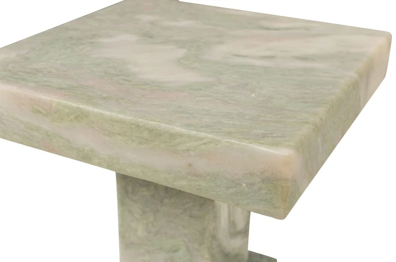 Casa Padrino Luxus Marmor Beistelltisch Grün 30,5 x 30,5 x H. 48,5 cm - Massiver Sockel Beistelltisch aus hochwertigem Indian Green Onyx - Luxus Möbel