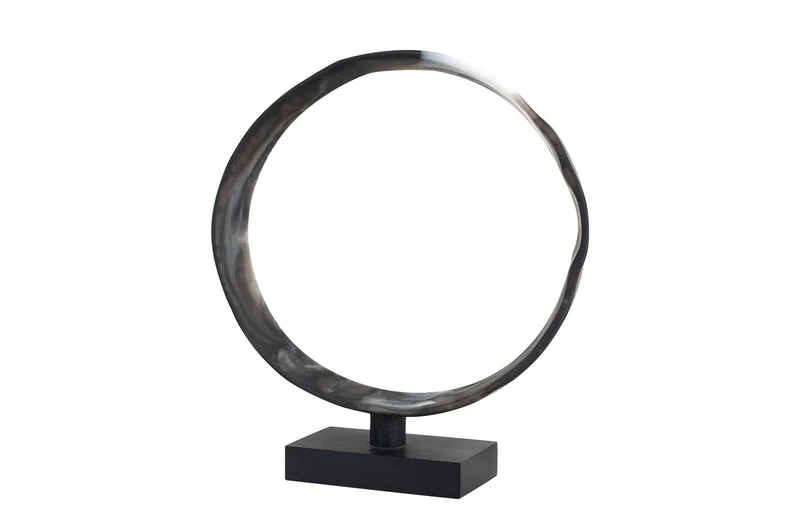 Casa Padrino Luxus Deko Objekt 31,5 x 8 x H. 34 cm - Moderne Skulptur MCM Loop aus Kunstharz und MDF - Luxus Deko Accessoires
