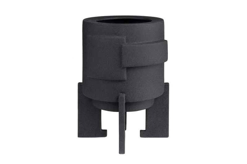 Casa Padrino Luxus Vase Schwarz 22 x 22 x H. 29 cm - Deko Vase aus Steingut mit Black Diamond Glasur - Luxus Deko Accessoires