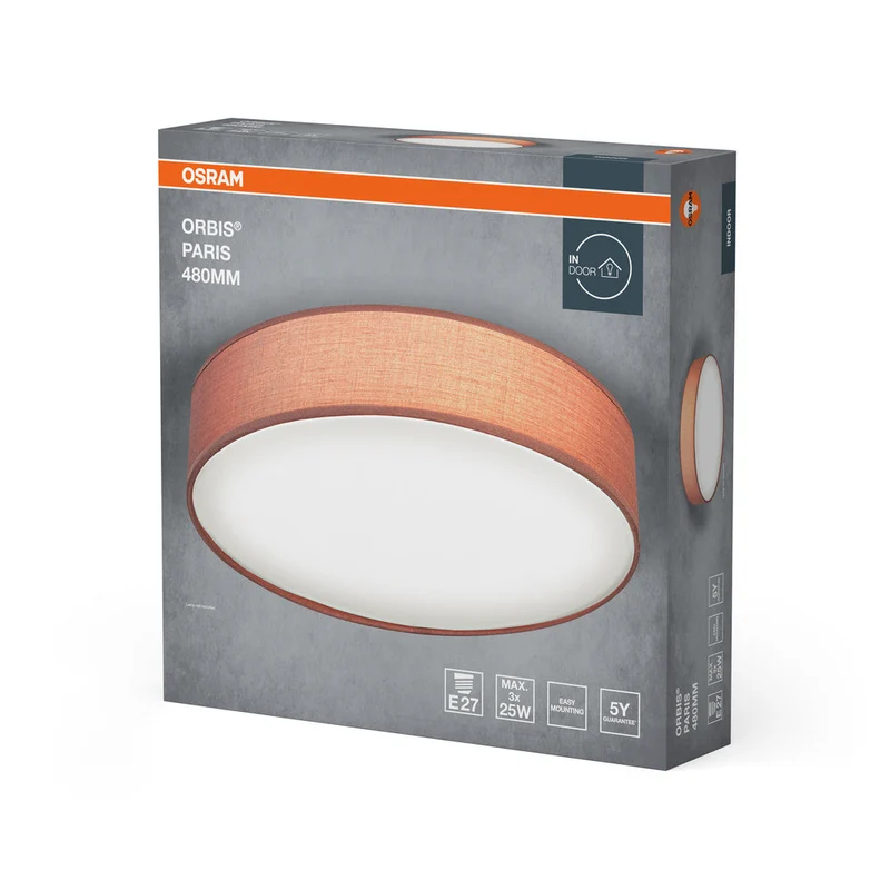 OSRAM ORBIS PARIS lampada da soffitto 480mm, marrone, 3xE27