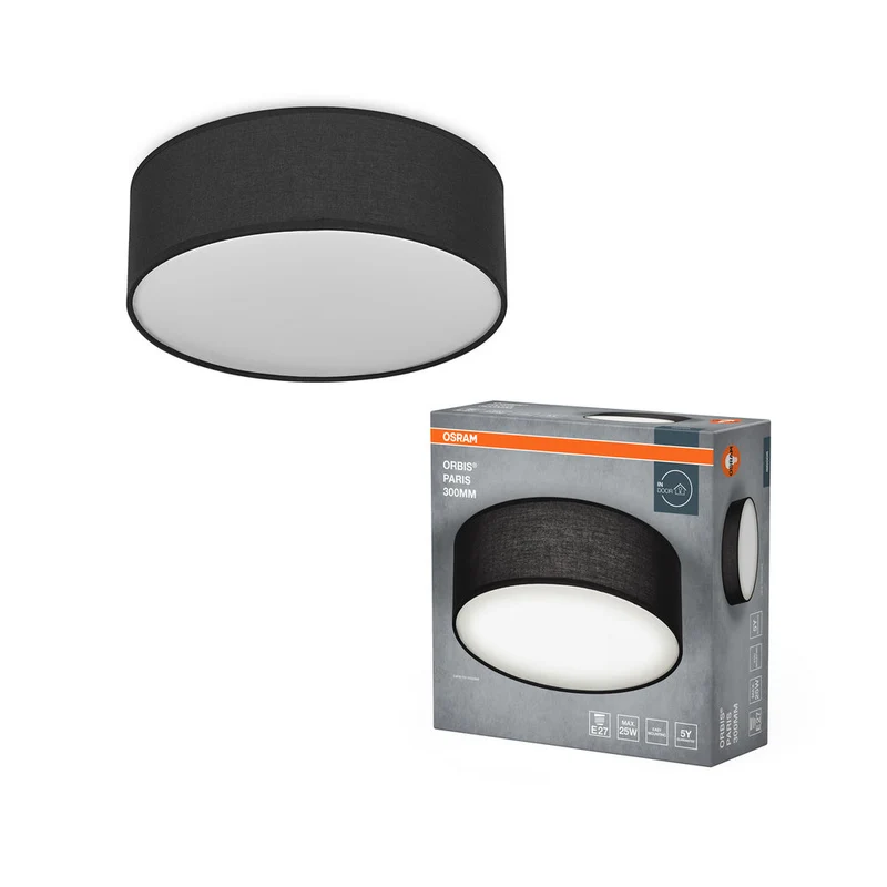 OSRAM ORBIS PARIS lampada da soffitto 300mm, nero, E27