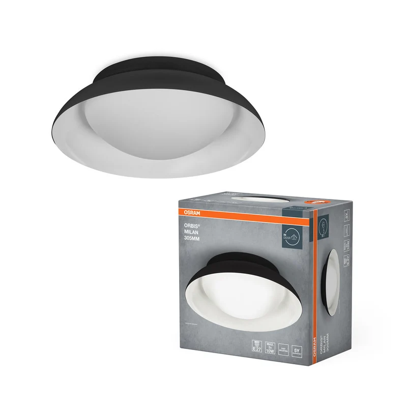 OSRAM ORBIS MILAN lampada da soffitto 305mm, nero, 2xE27