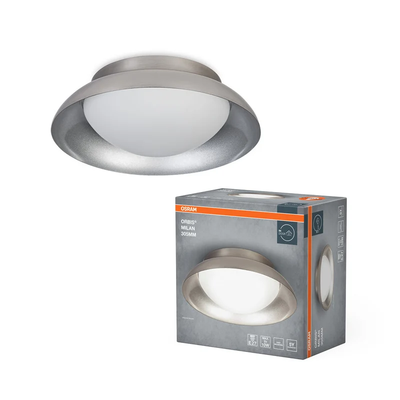 OSRAM ORBIS MILAN Lampada da soffitto 305mm, Nichel, 2xE27