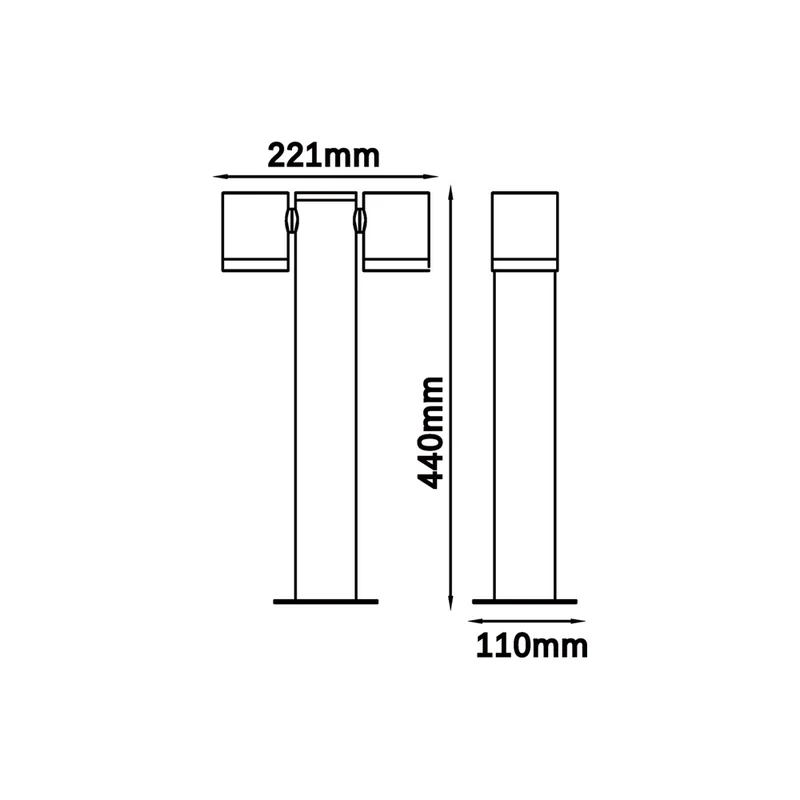 Lampione da giardino GU10 539PB-D440-G