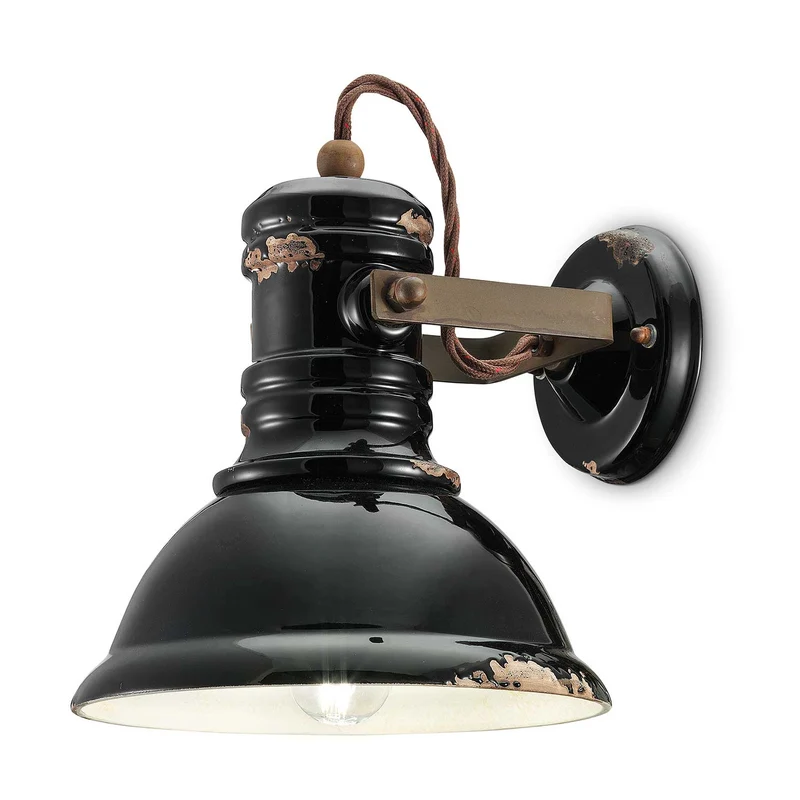 Industrial - Applique murale en acier, style industriel, H 24 cm