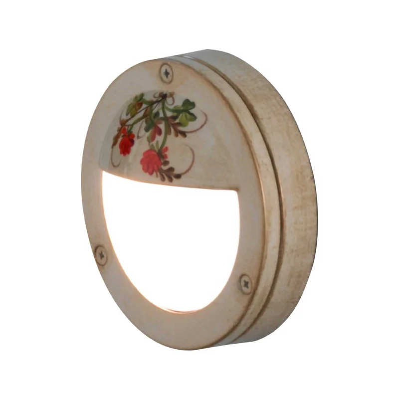 Brindisi - Applique murale d’extérieur en céramique et verre, style shabby chic, Ø 14,5 ou 28 cm