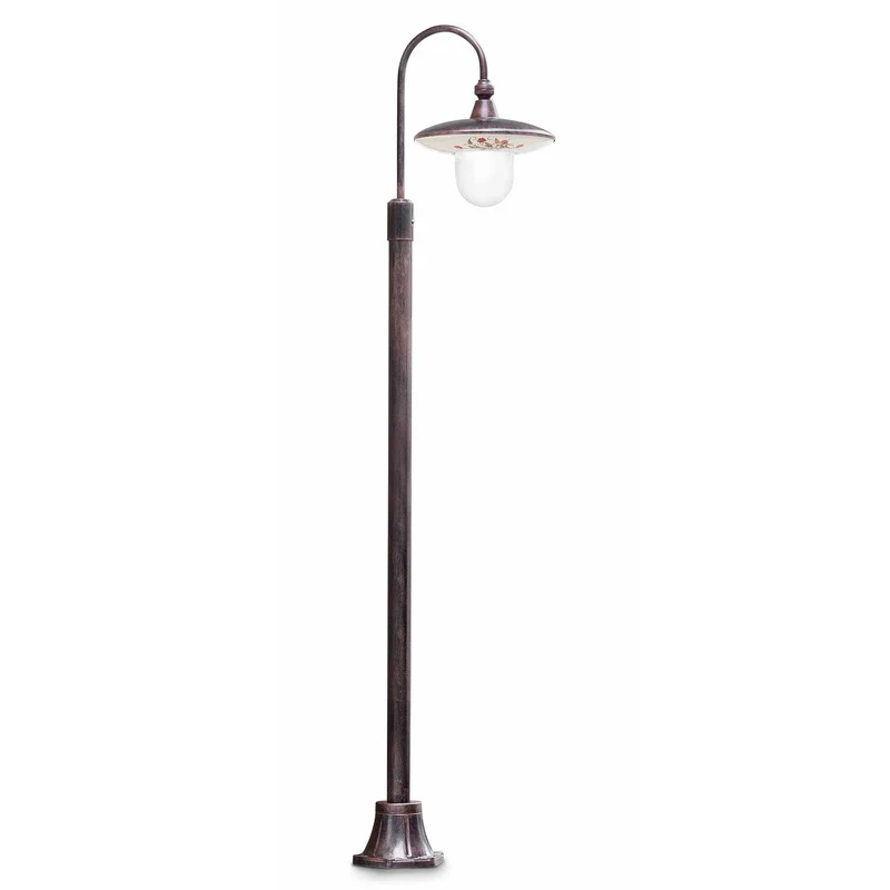 Latina - Lampadaire d’extérieur en céramique, acier et verre, style shabby chic, H 150 cm