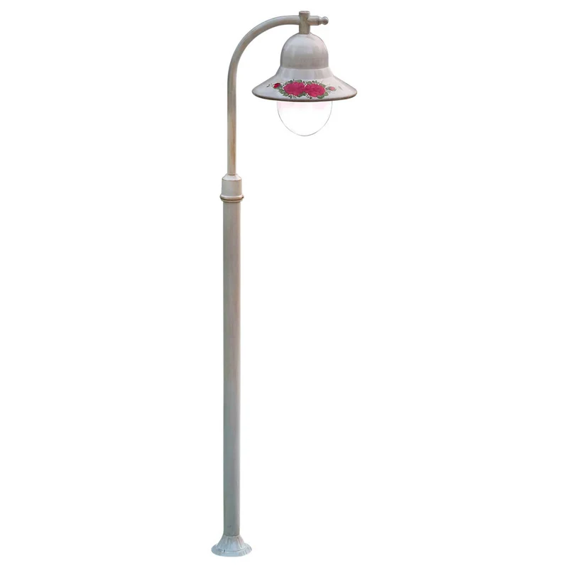 Imperia - Lampadaire d’extérieur en céramique, acier et verre, style shabby chic, H 150 cm