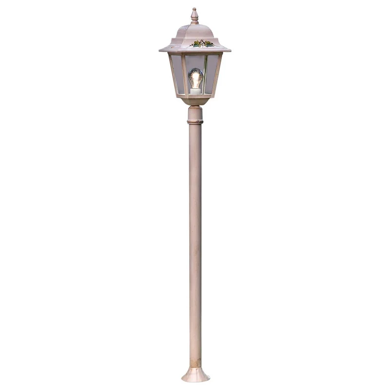 Gorizia - Lampadaire d’extérieur en céramique, acier et verre, style shabby chic, H 144 cm