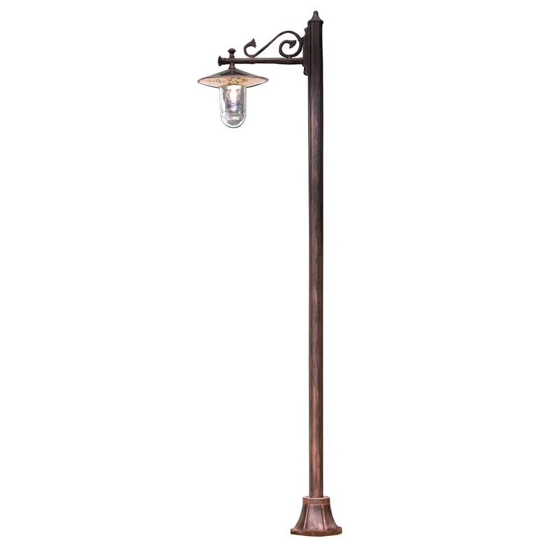 Genova - Lampadaire d’extérieur en céramique, acier et verre, style shabby chic, H 220 cm