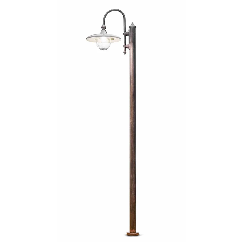 Campobasso - Lampadaire d’extérieur en céramique, acier et verre, style shabby chic, H 240 cm