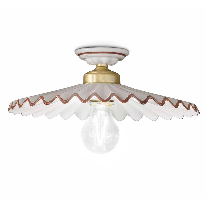 L'Aquila - Plafonnier en laiton et céramique, style shabby chic, Ø 23 à 41 cm