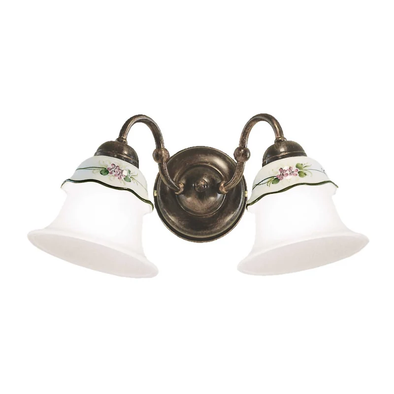 Ferrara - Applique murale en céramique et acier, style shabby chic, H 18 cm