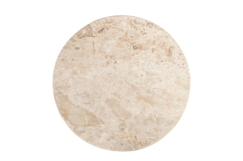 Casa Padrino Luxus Marmor Beistelltisch Cremefarben Ø 42 x H. 54 cm - Runder Beistelltisch mit Dreibein Fuß aus hochwertigem Creme Marmor - Luxus Möbel
