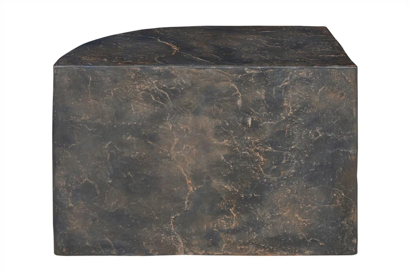 Casa Padrino Luxus Beistelltisch Braun 60 x 30 x H. 40,5 cm - Gerades skulpturales Tisch-Element aus Faserbeton in Schiefer-Optik - Luxus Möbel