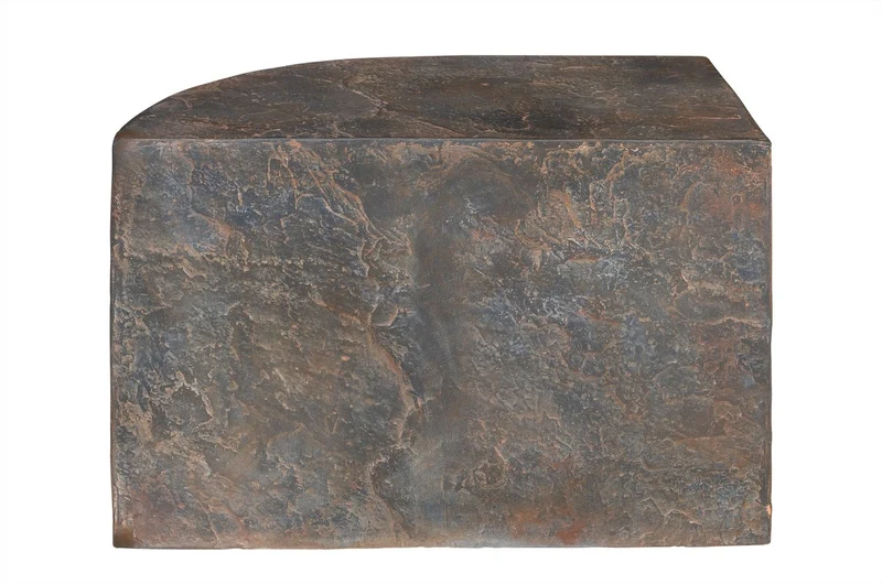 Casa Padrino Luxus Beistelltisch Braun 60 x 30 x H. 40,5 cm - Gerades skulpturales Tisch-Element aus Faserbeton in Schiefer-Optik - Luxus Möbel
