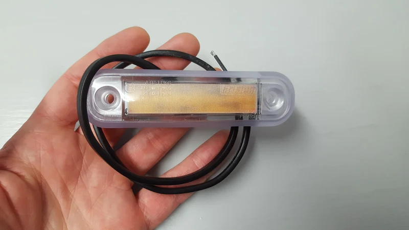 Indicatore luminoso a LED effetto neon con guarnizione trasparente/ambra