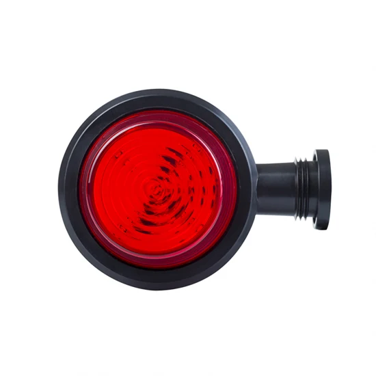 Luce di segnalazione a LED corta danese Old School / Lente rossa e trasparente