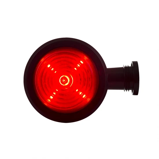Luce di segnalazione a LED corta danese Old School / Lente rossa e trasparente