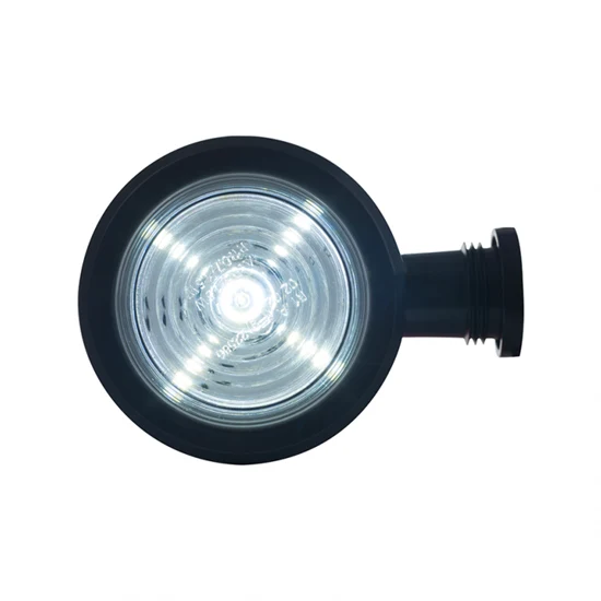 Luce di segnalazione a LED corta danese Old School / Lente rossa e trasparente