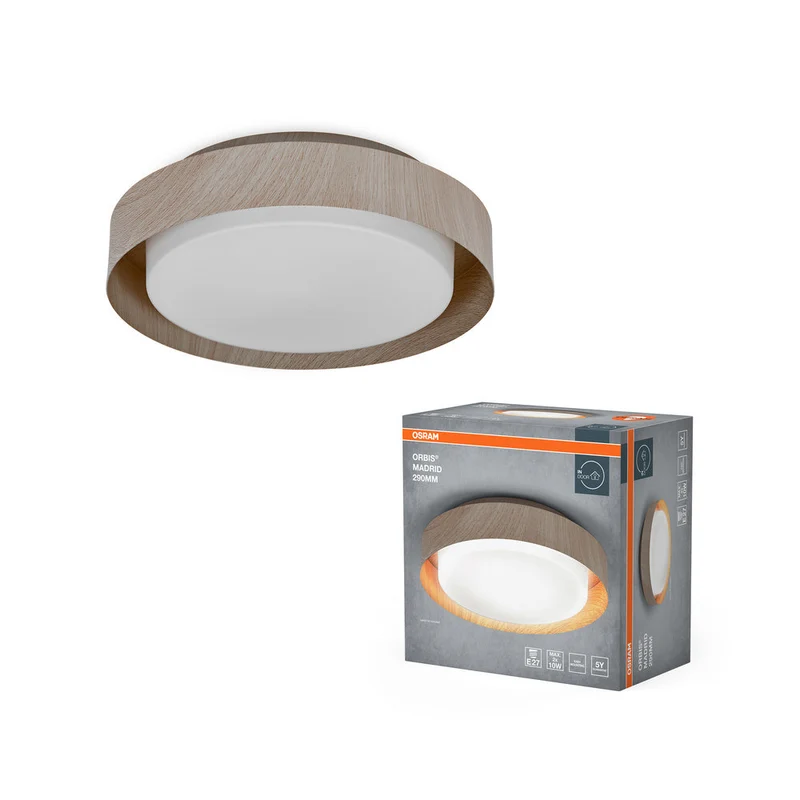OSRAM ORBIS MADRID lampada da soffitto 290mm, colore legno, E27