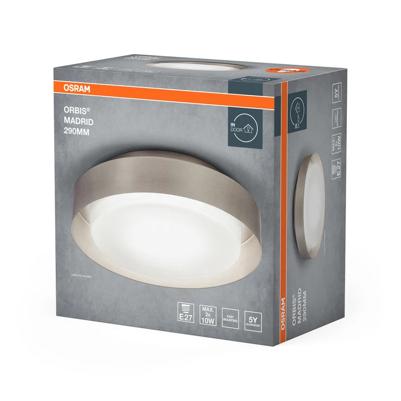 OSRAM ORBIS MADRID Lampada da soffitto 290mm, Nichel, E27