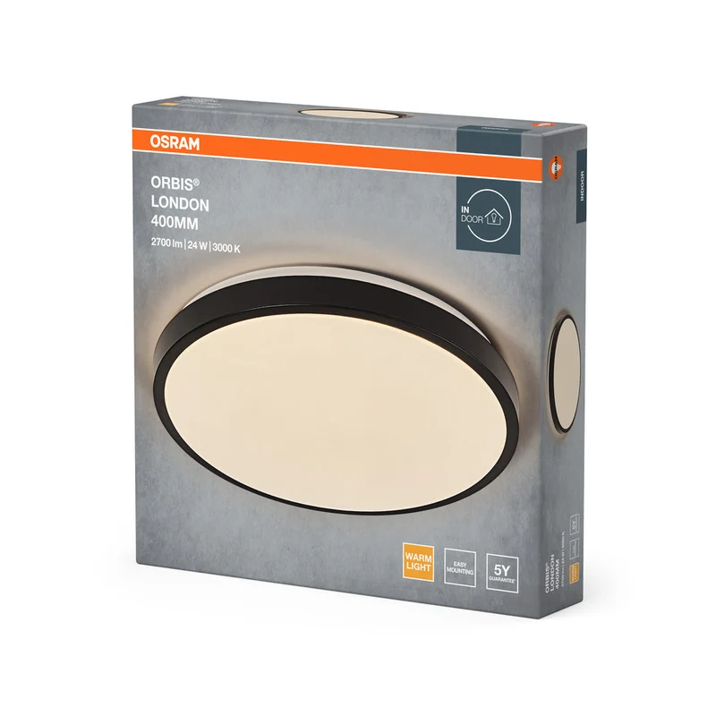 OSRAM ORBIS LONDON lampada da soffitto, nero, 24W, 2700lm