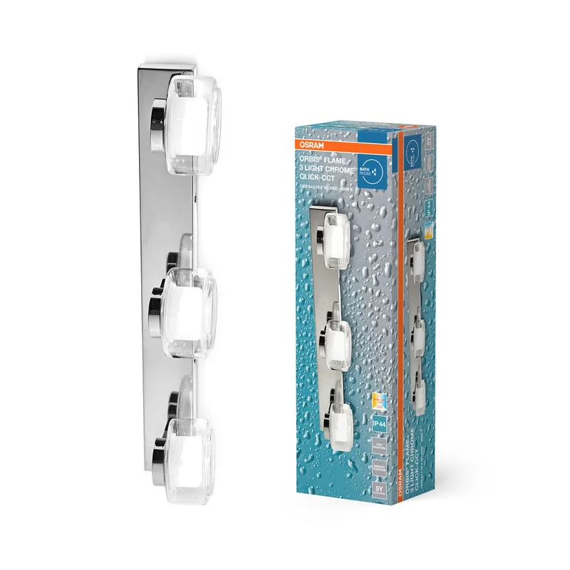 OSRAM ORBIS Fiamma Applique da bagno 16.5W Click CCT IP44 Cromo