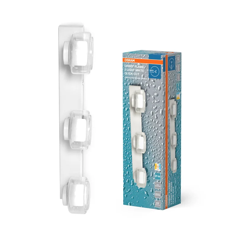 OSRAM ORBIS Fiamma Applique da bagno 16.5W Click CCT IP44 bianco