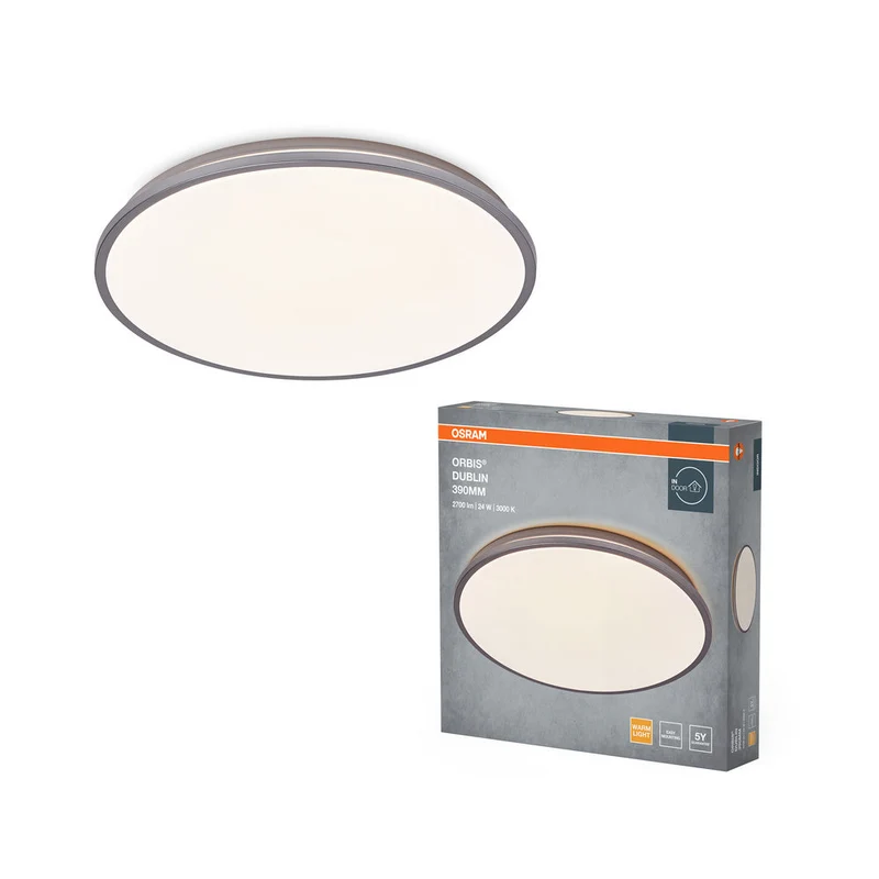 OSRAM ORBIS DUBLIN lampada da soffitto, argento, 24W, 2700lm