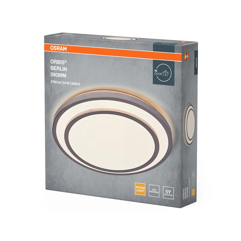 OSRAM ORBIS BERLIN lampada da soffitto, argento, 24W, 2700lm