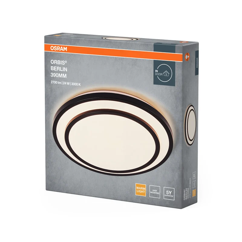 OSRAM ORBIS BERLIN lampada da soffitto, nero, 24W, 2700lm