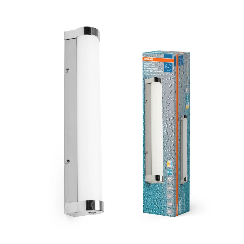 OSRAM ORBIS Tubo Specchio da bagno / Applique da parete Vetro satinato 9W 40cm dimmerabile Cromo