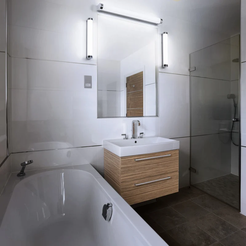 OSRAM ORBIS Tubo Specchio da bagno / Applique da parete Vetro satinato 9W 40cm dimmerabile Cromo