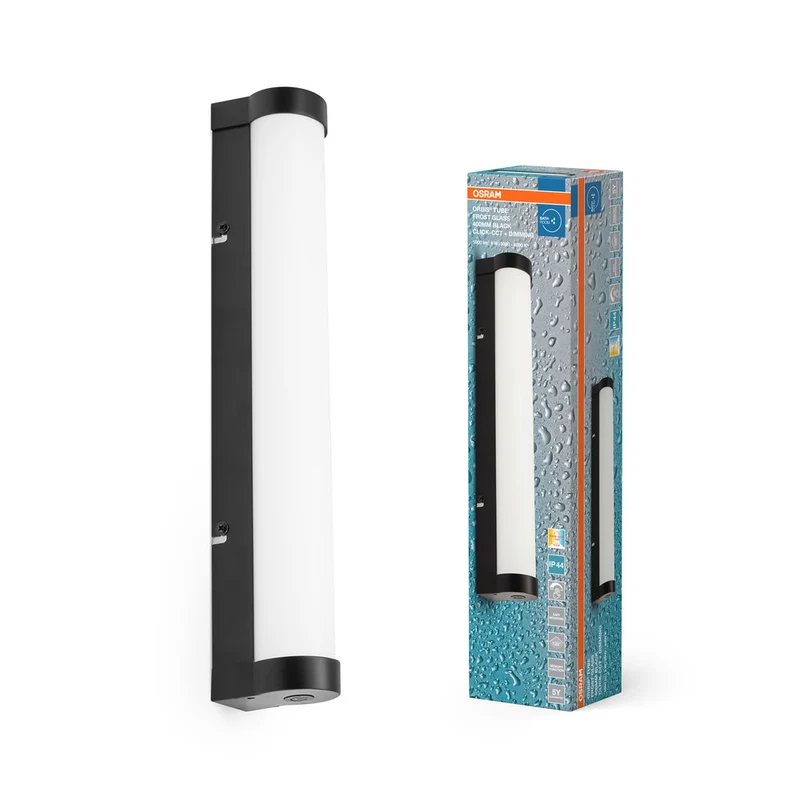 OSRAM ORBIS Tubo Specchio da bagno / Applique da parete Vetro satinato 9W 40cm nero