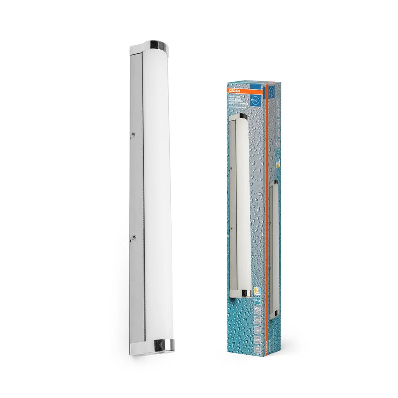 OSRAM ORBIS Tubo Specchio da Bagno/Applique da Parete Vetro Opalino 12W 60cm Cromo