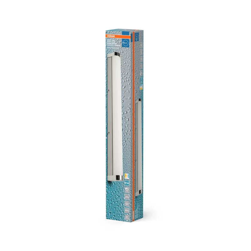 OSRAM ORBIS Tubo Specchio da Bagno/Applique da Parete Vetro Opalino 12W 60cm Cromo