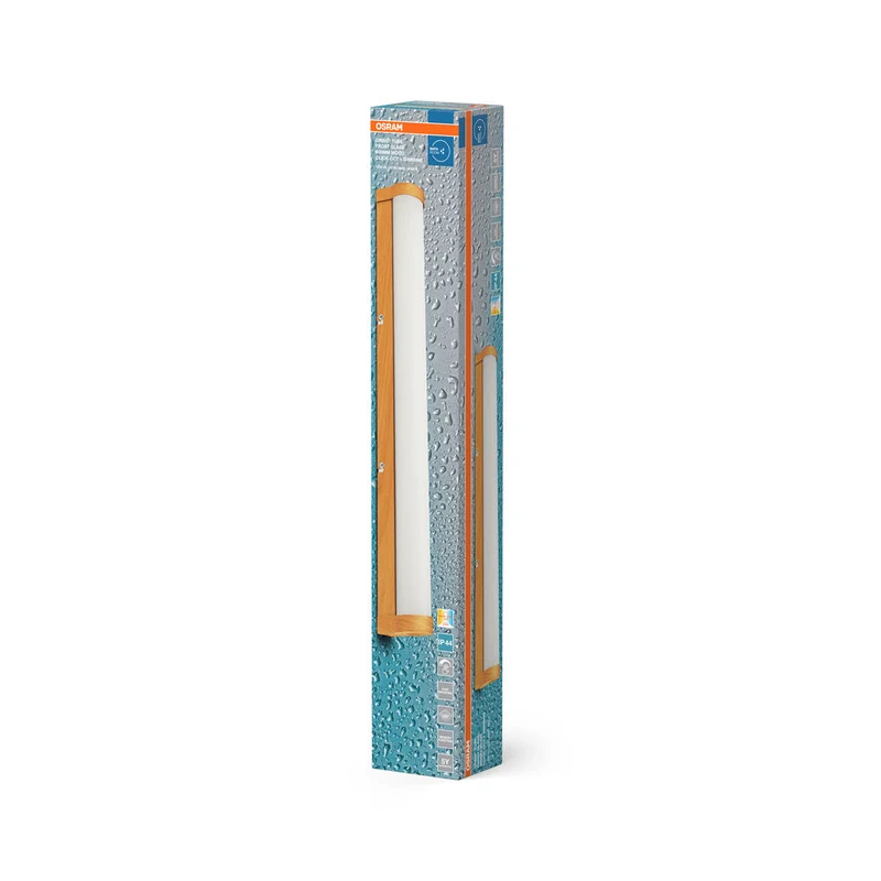 OSRAM ORBIS Tubo Specchio da bagno / Applique da parete Vetro satinato 12W 60cm Decorazione legno
