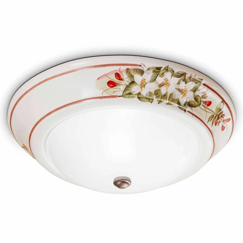 Capua - Plafonnier en céramique, style shabby chic, Ø 32 cm