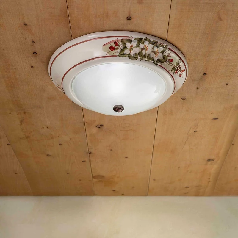 Capua - Plafonnier en céramique, style shabby chic, Ø 32 cm