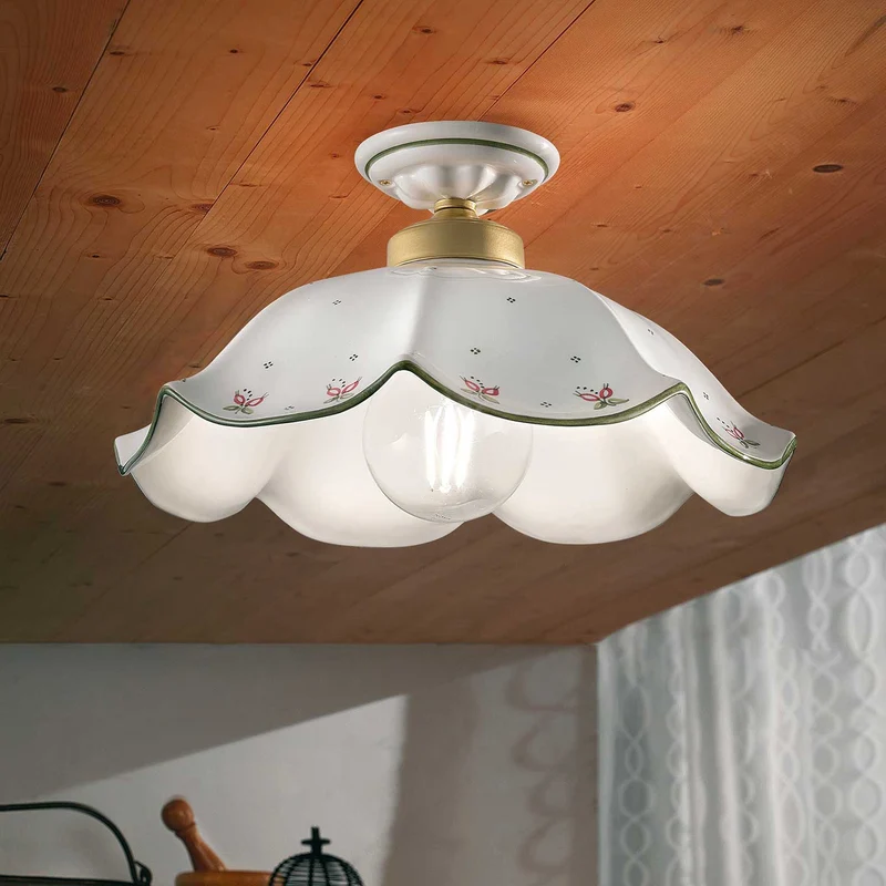 Belluno - Plafonnier en céramique, style shabby chic, Ø 39 cm