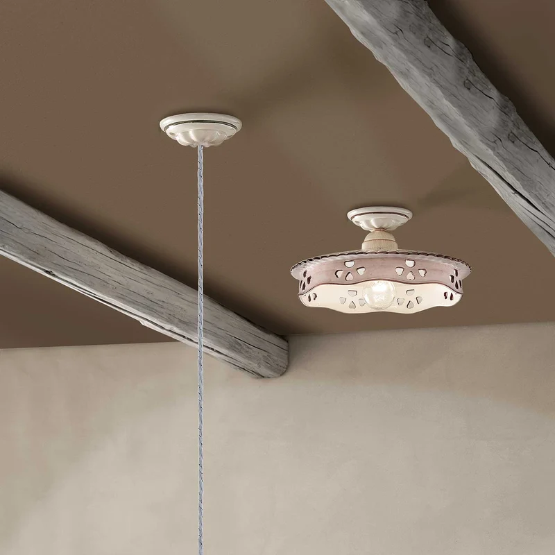 Alessandria - Plafonnier en céramique, style shabby chic