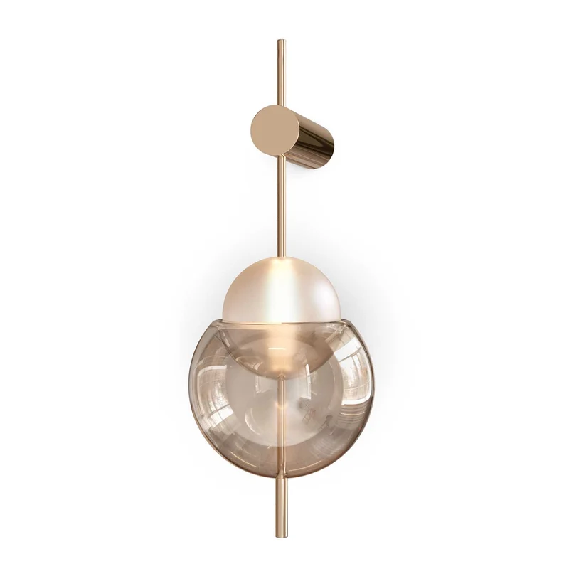 Galileo - Applique murale LED en verre et métal réfléchissant, style contemporain